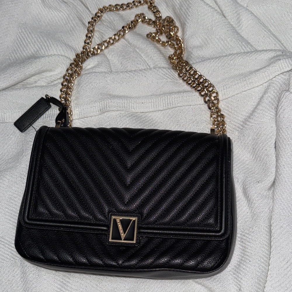victoria secret Black Quilted Chain Shoulder Bag